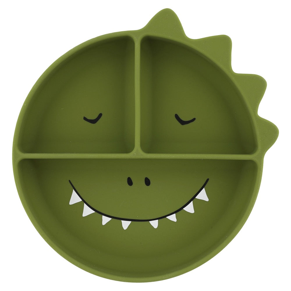 Assiette avec ventouse en silicone et compartiments
