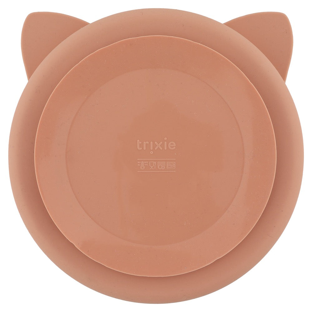 Assiette avec ventouse en silicone et compartiments