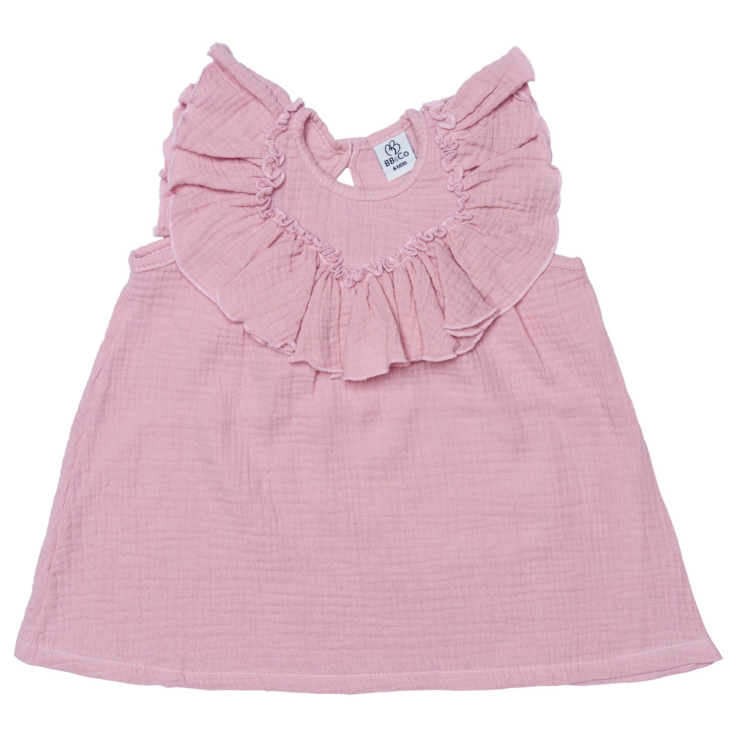 Robe évasée à petites manches - Gaze de coton Pétale