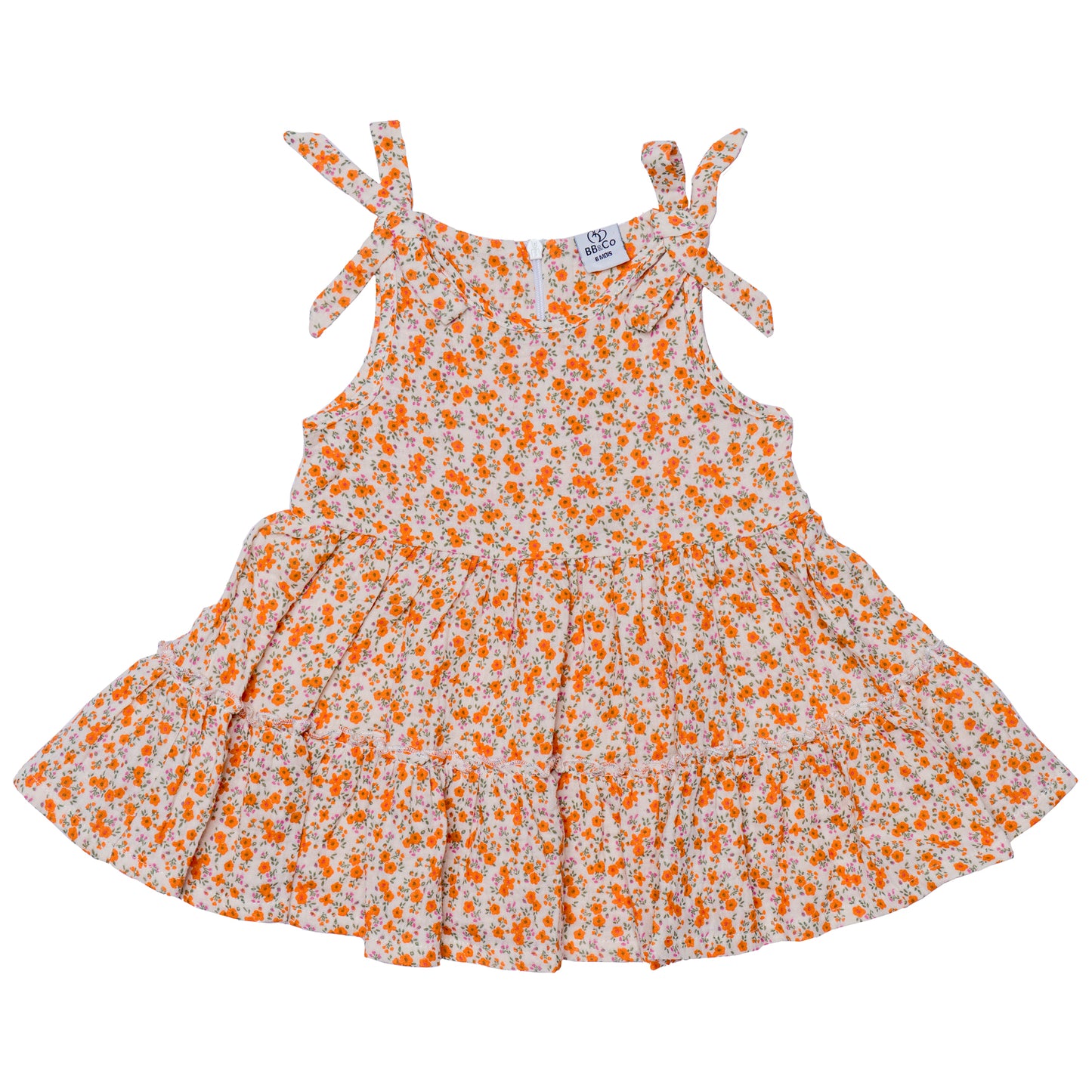 Robe bretelles à étages - Gaze de coton Liberty