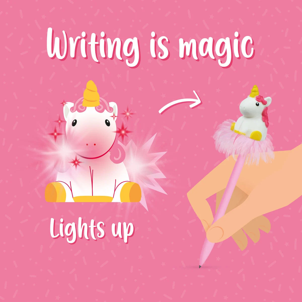 Stylo à Bille Lumineux - Unicorn - Writing is Magic