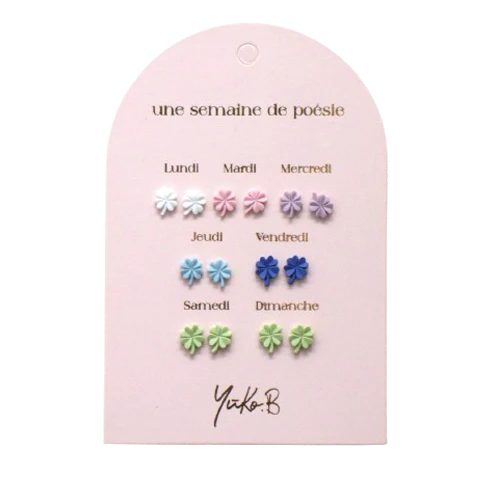 7 paires de boucles d'oreilles sans Nickel - Une semaine de poésie Chance