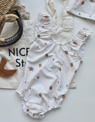 Maillot de bain fille -  Citron 1 pièce