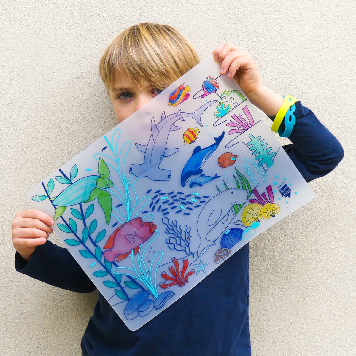 SuperPetit - Jeu éducatif: Set de table en silicone CORAL - Réutilisable