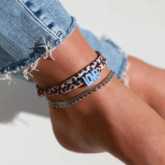 Love Ibiza - Bracelet cheville leopard love