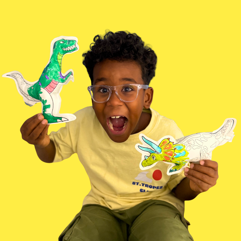 ARA-CREATIVE - 2 coloriages gonflables -  Dinos