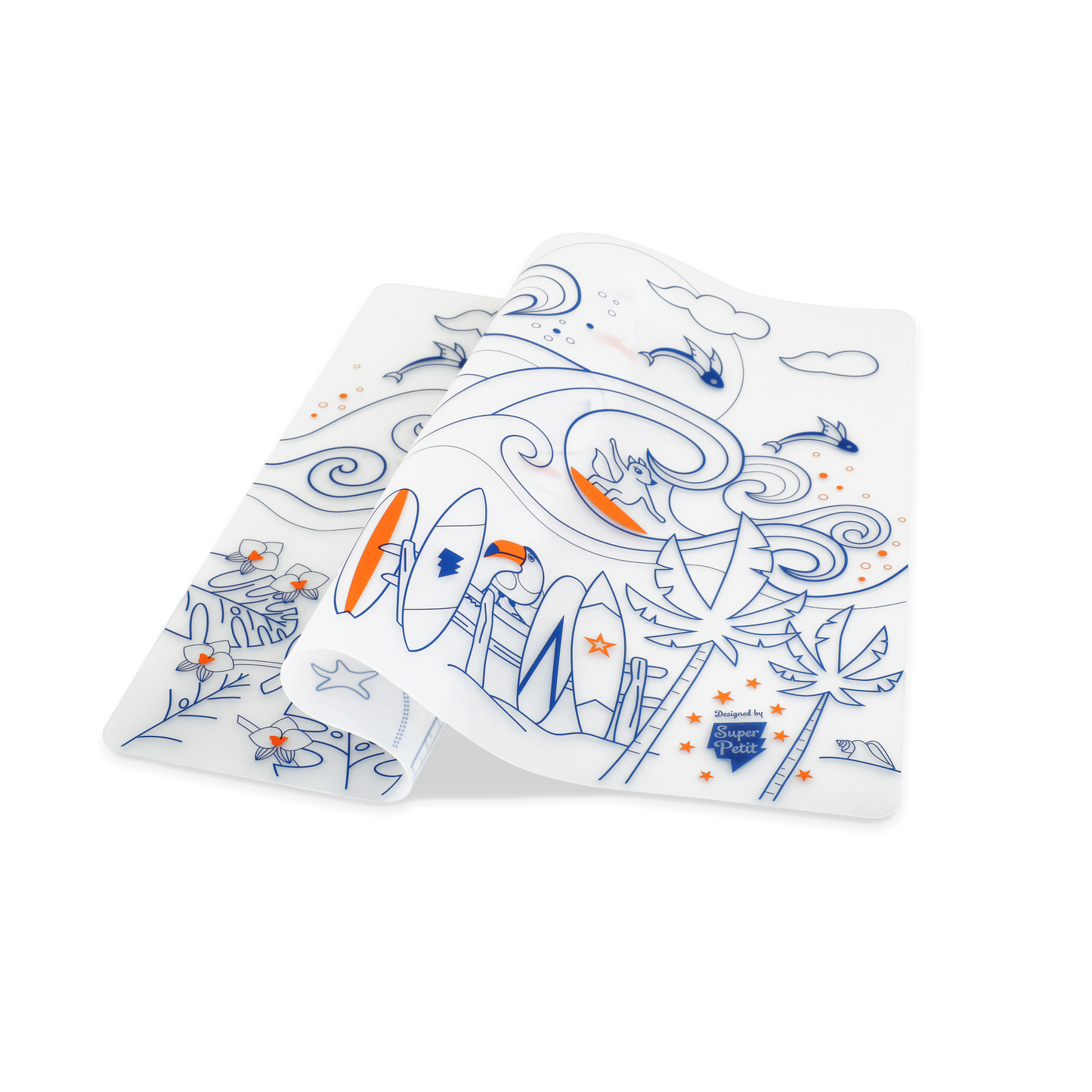SuperPetit - Coloriage réutilisable-Set en silicone SURF 5 feutres inclus