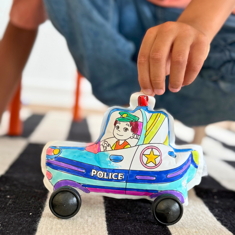 ARA-CREATIVE - 2 coloriages gonflables lumineux – Pompier & Police 