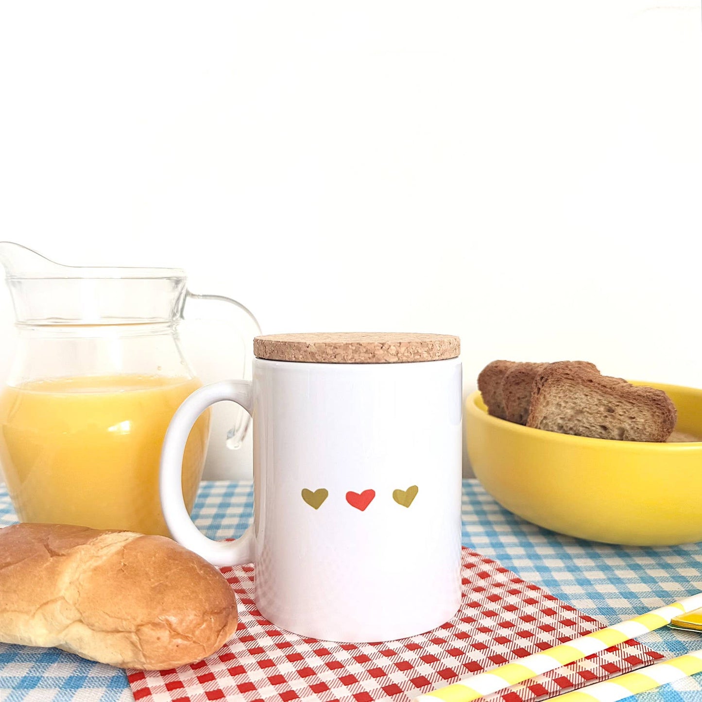 Marcel & Lily - Mug Pop "Minus" avec son couvercle en liège