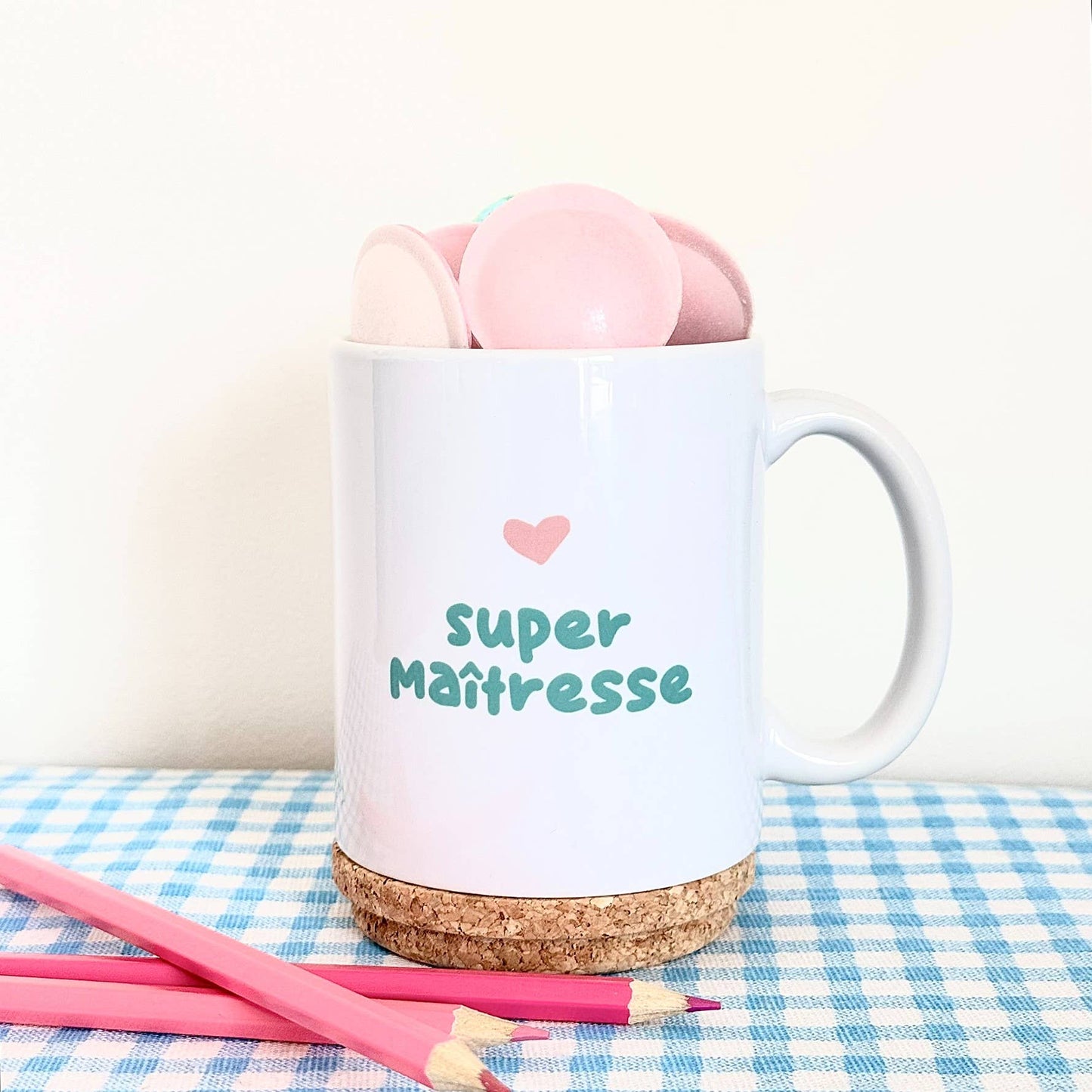 Marcel & Lily - Mug Pop "Maîtresse" avec son couvercle en liège