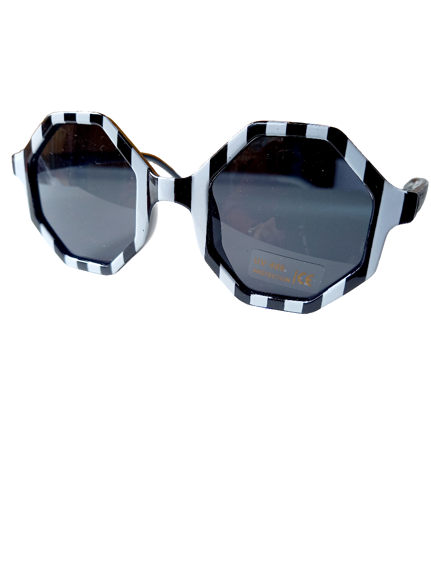 Happy by Lies - Lunettes de soleil pour enfants Sunny stripe noir/blanc