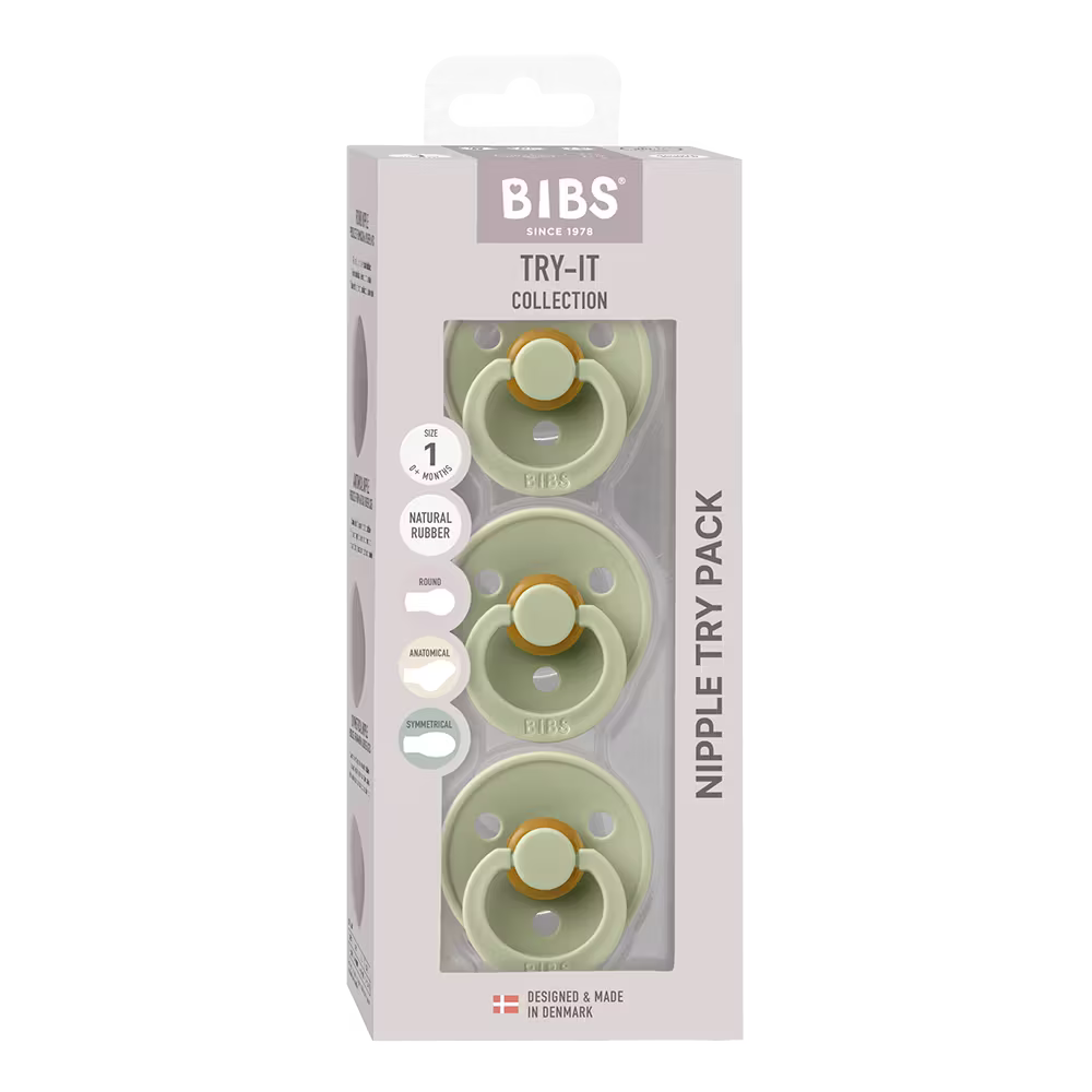 Tétine BIBS latex - Nouvelle Collection d’Essai Bébé 3-pak - Sage