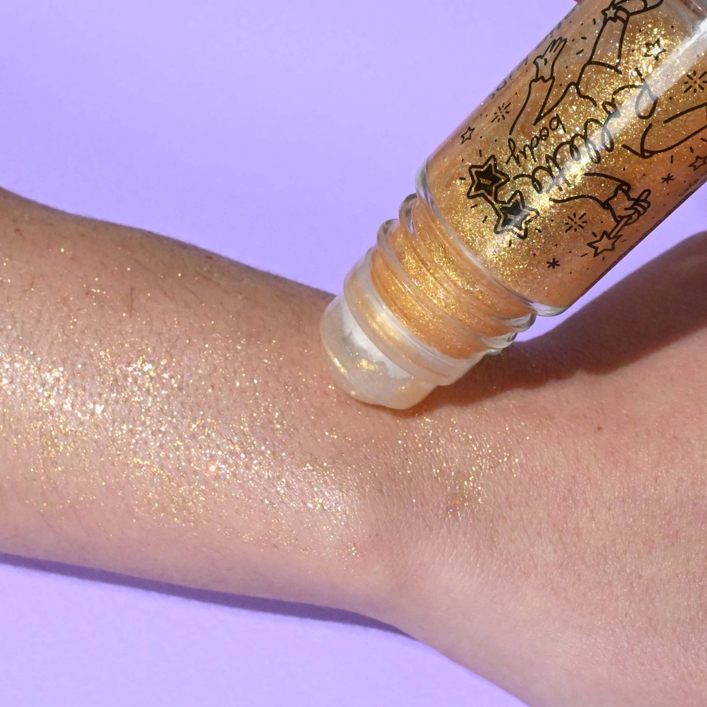 Gel corps pailleté Body Rollette - Or Jaune