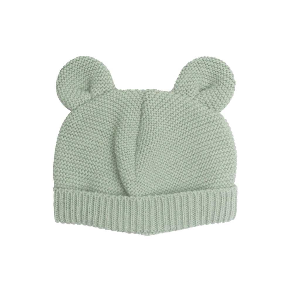 Bonnet à oreilles en maille - vert
