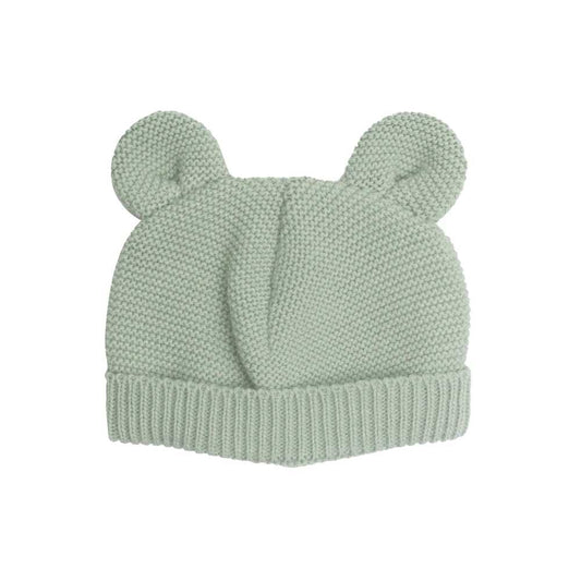 Bonnet à oreilles en maille - vert