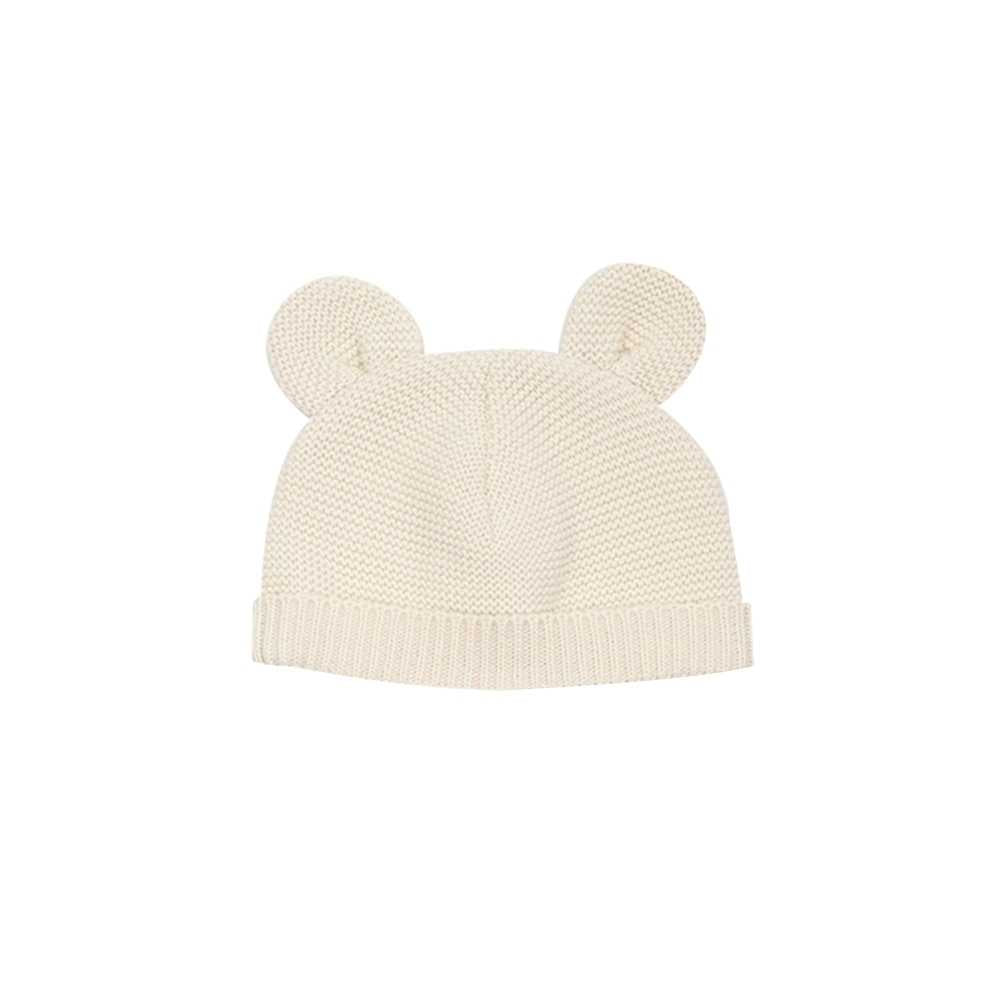 Bonnet à oreilles en maille - sable