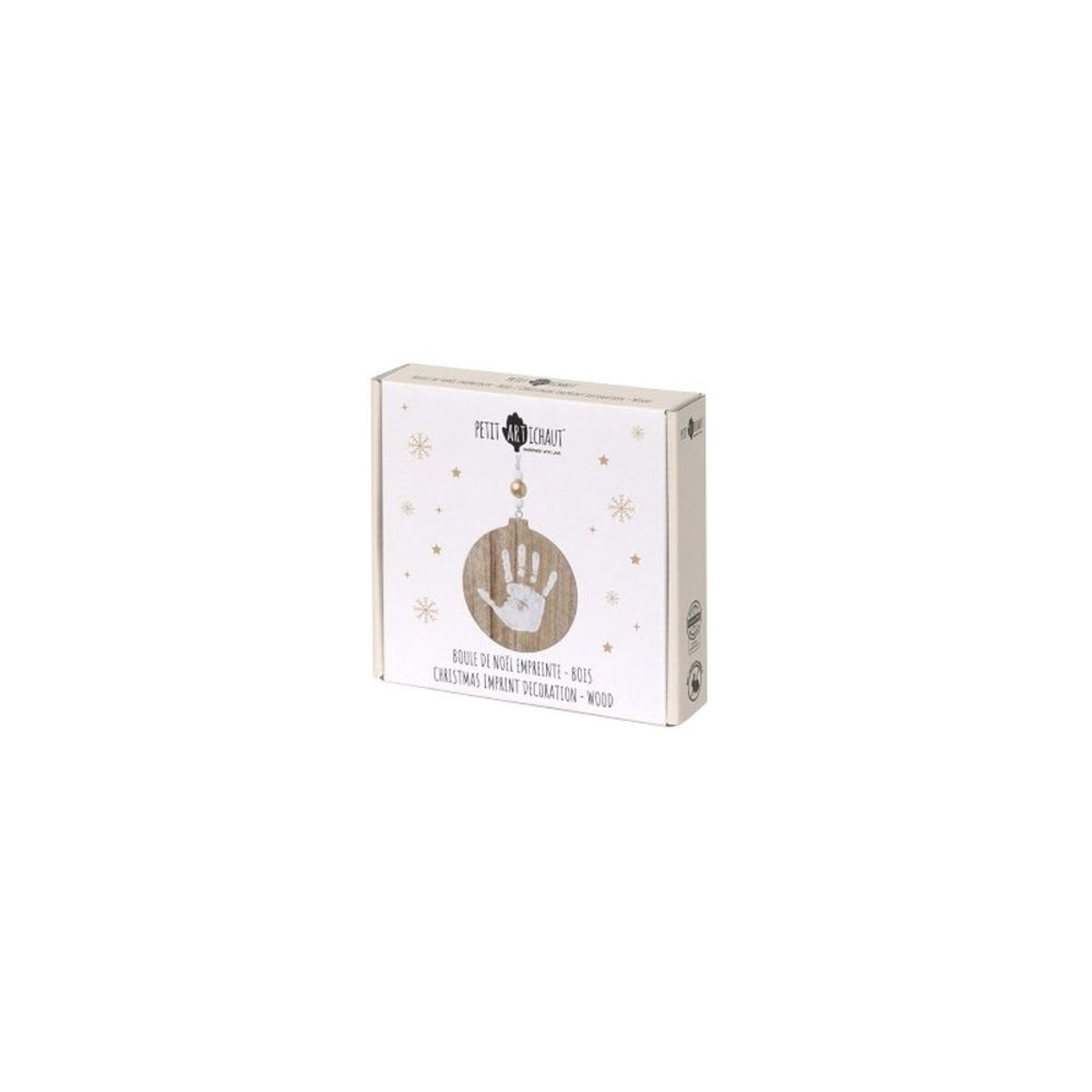 Boule de Noël empreinte en bois