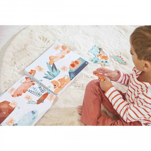 Busy-book Dino en carton (Français/Anglais)