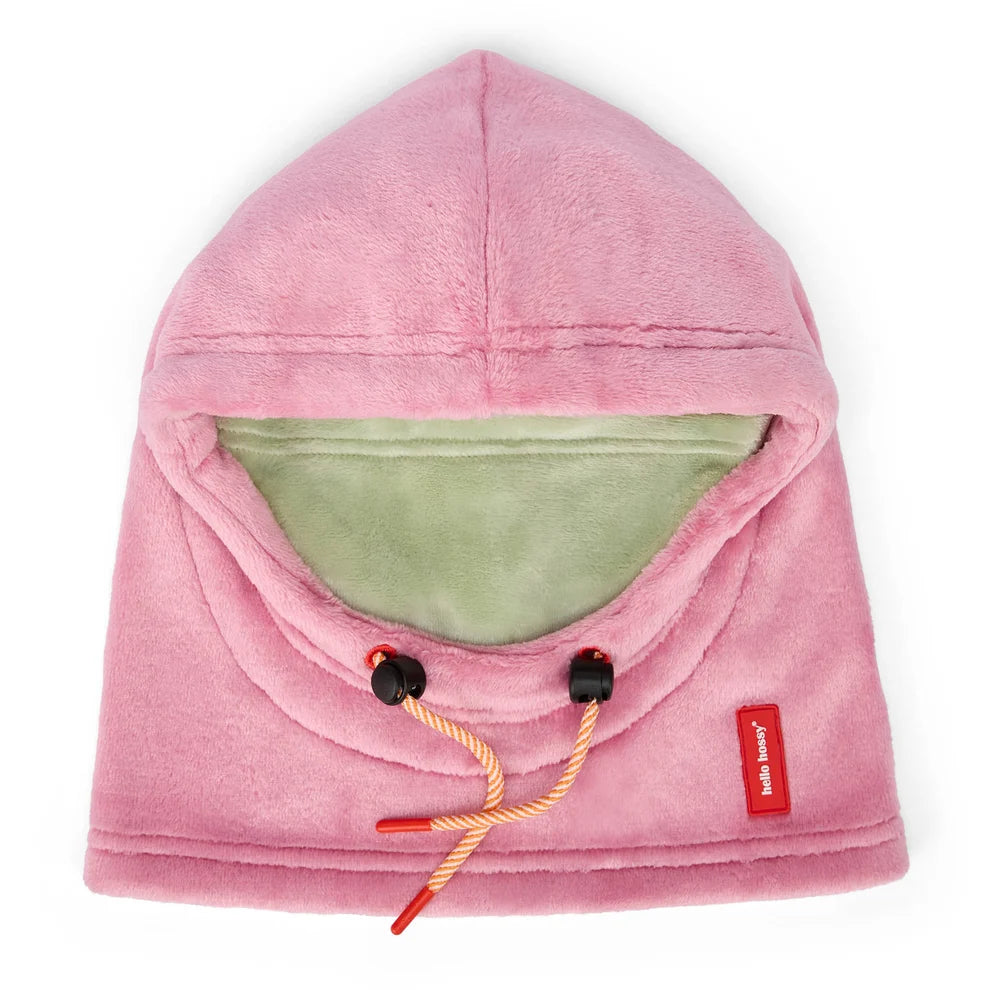 Cagoule chaude couleur barbe à papa