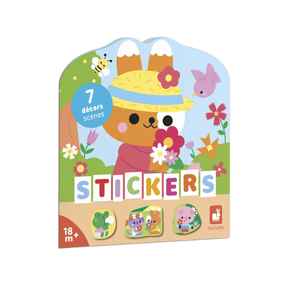 Cahier de Stickers avec 7 Décors Le Jardin - Janod