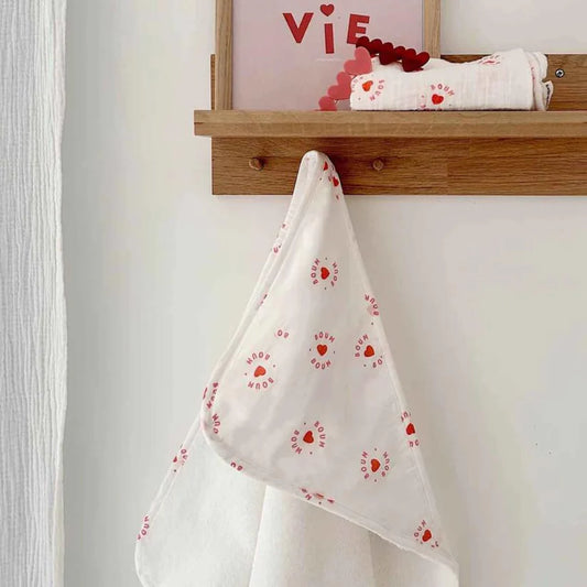 Cape de bain Colette Boum Boum | Blanc et rose