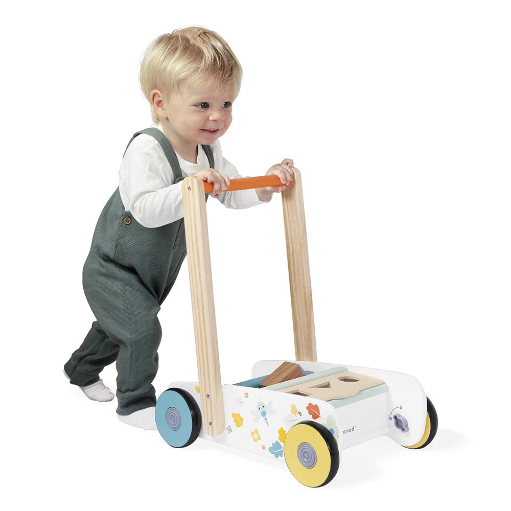 Chariot de marche Cubes en bois Pure