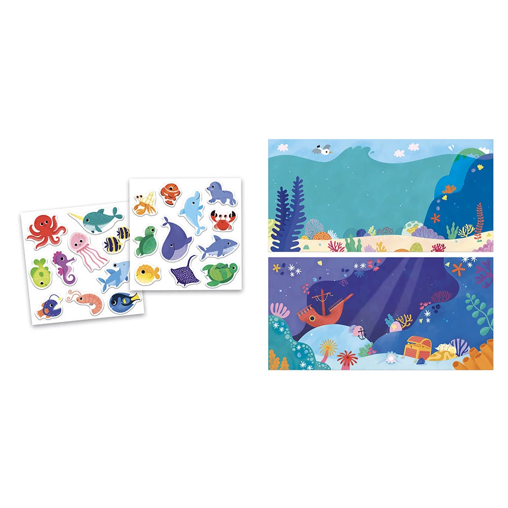 Coffret Créatif Stickers Epais Repositionnables La Mer - 18 mois
