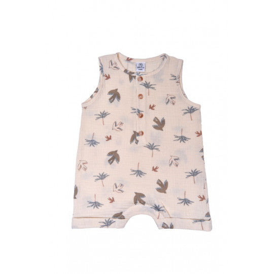 Combishort sans manches - Palmiers/oiseaux