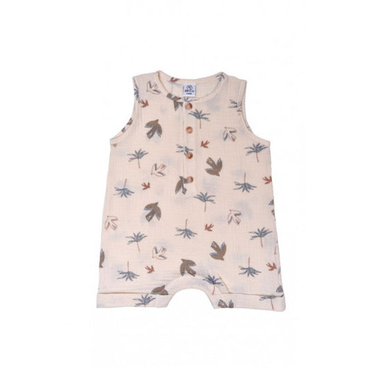 Combishort sans manches - Palmiers/oiseaux