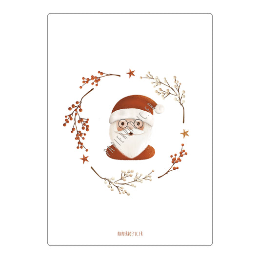 Papier Poetic - Carte Postale / Card "Couronne père Noël"