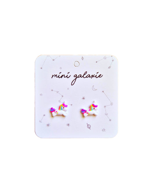 Boucles d'oreilles clous fantaisie pour enfant - Licorne 🦄