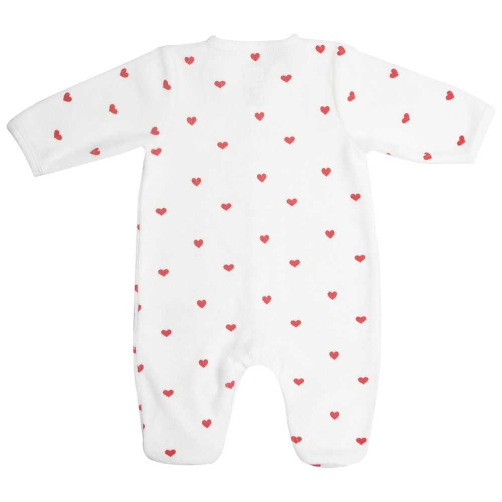 Pyjama de naissance - Petits coeurs rouge