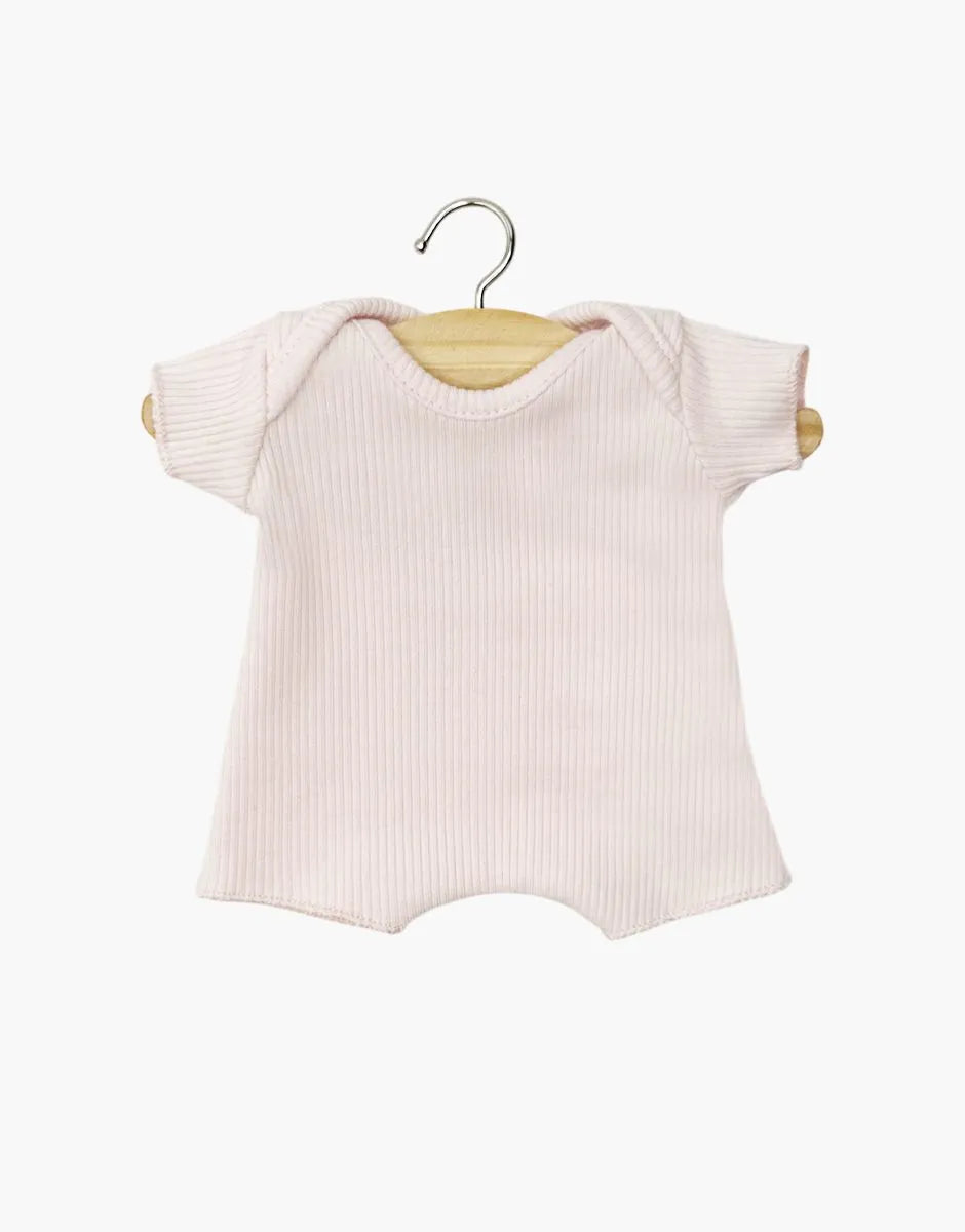 Babies – Body shorty en maille côtelée rose pastel
