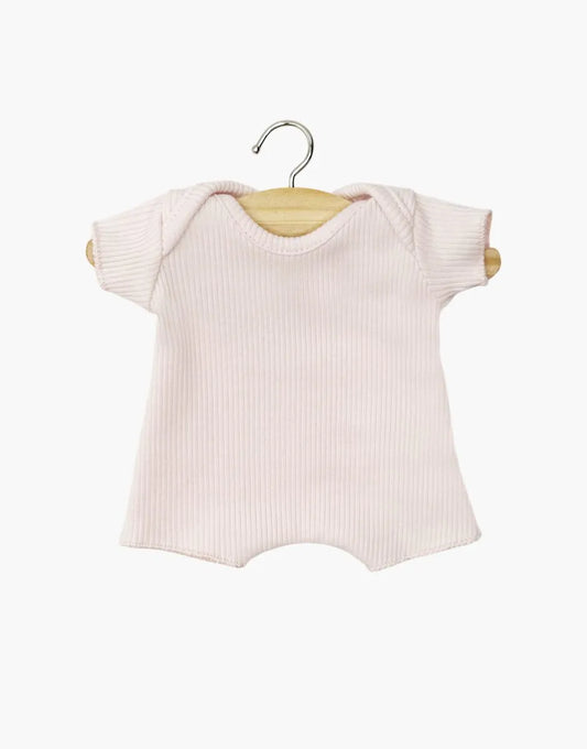 Babies – Body shorty en maille côtelée rose pastel
