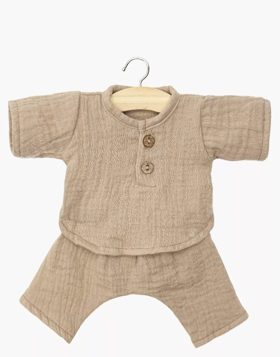 Babies – Ensemble Andrea en gaze de coton moka
