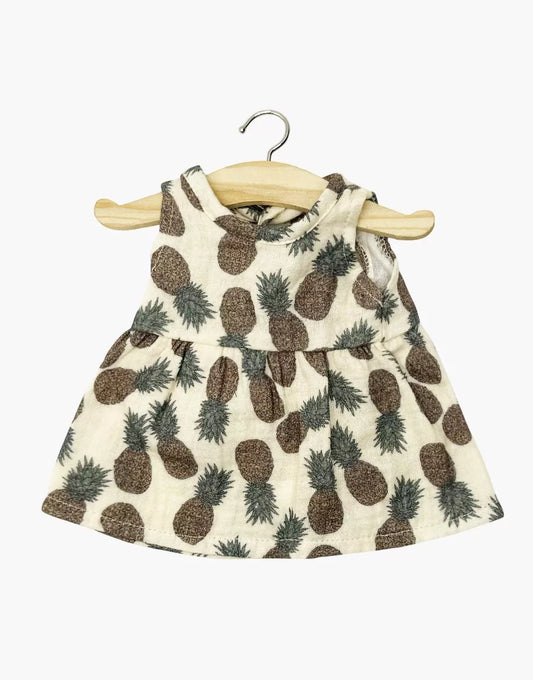 Robe Faustine sans manches en gaze de coton Ananas