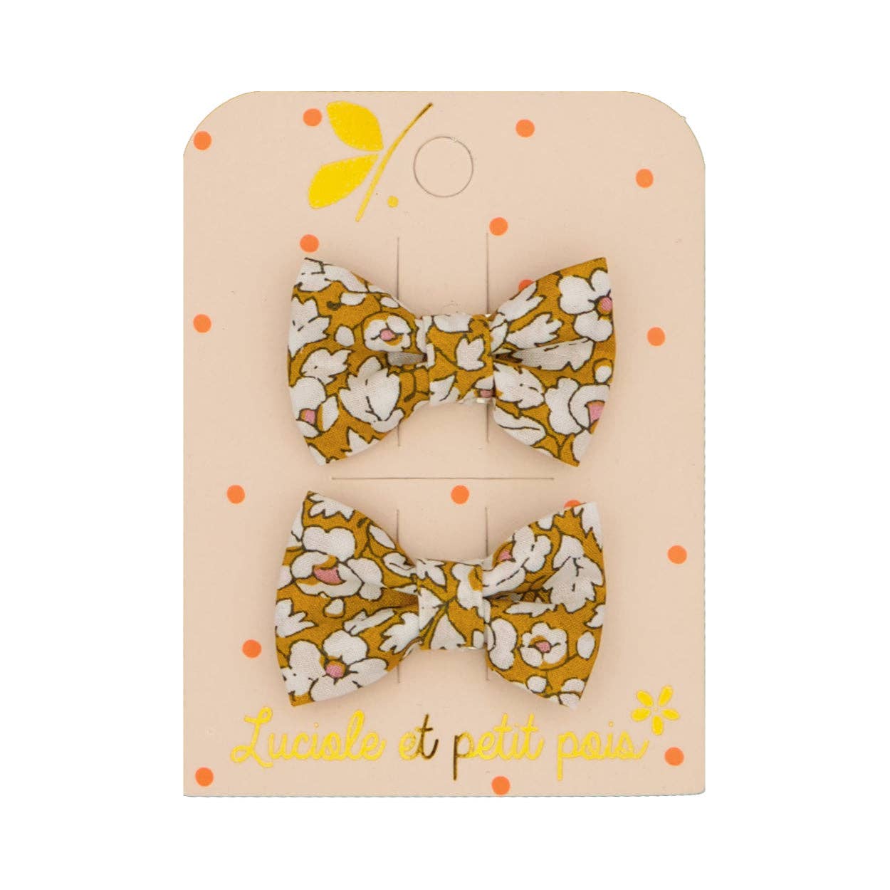 Luciole et Petit Pois - Barrettes mini papillon - Liberty Feather Meadow (paire)