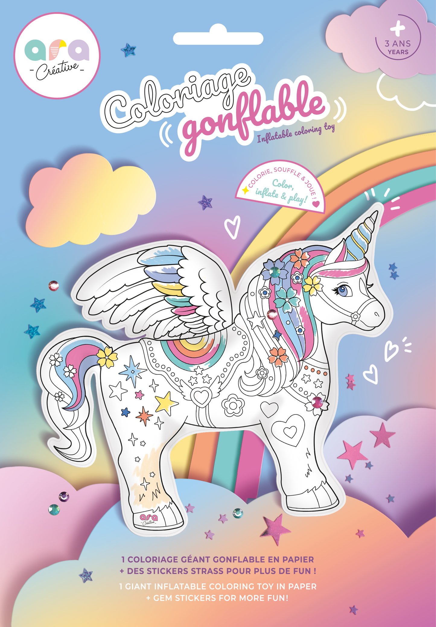 ARA-CREATIVE - Coloriage gonflable -  Licorne Géante