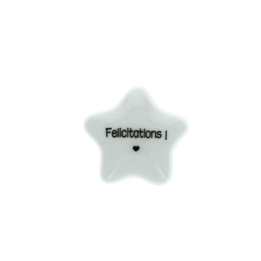 Étoile en céramique "Félicitations" Atelier jasmin
