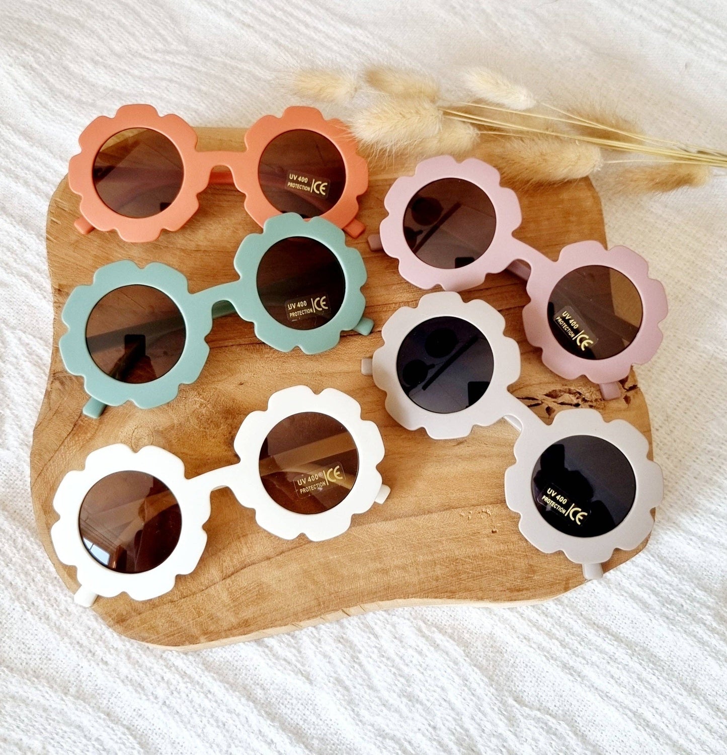 Rammelaartje - Lunettes de soleil pour enfants UV400 flower - Sage