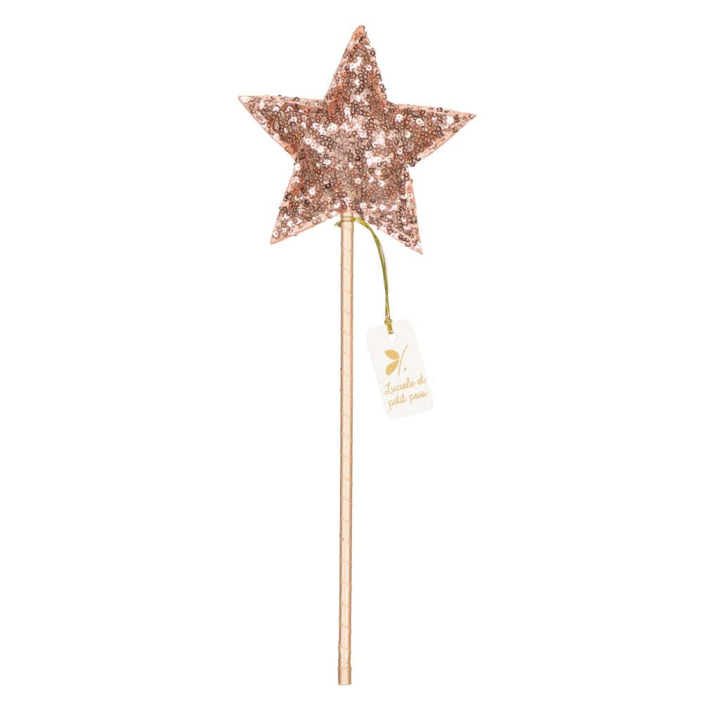 Luciole et Petit Pois - Baguette magique - Sequins roses