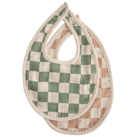 Lot de 2 bavoirs en mousseline