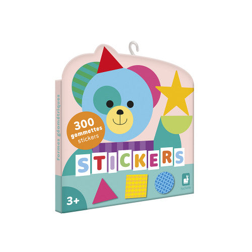 Pochette Janod 300 gommettes formes géométriques - packaging en forme d'ourson