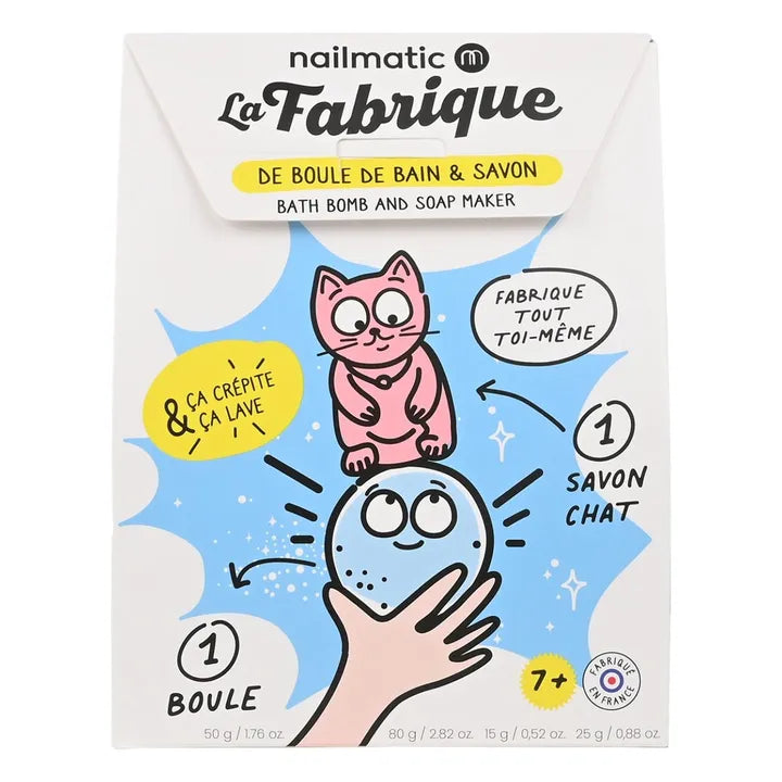 Coffret La Fabrique de savons et de bombes de bain - 1 savon et 1 bombe | Bleu