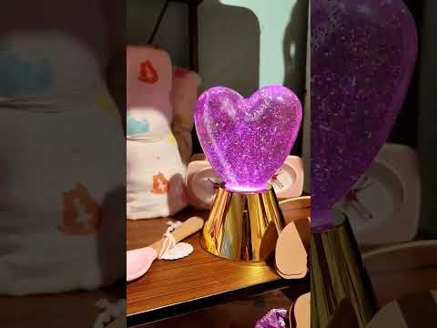 Lampe cœur rose à paillettes Atelier jasmin