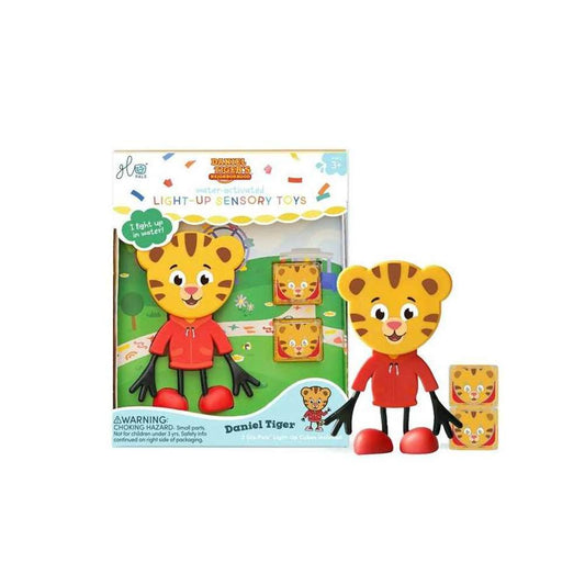 Personnage Daniel le tigre et 2 cubes lumineux