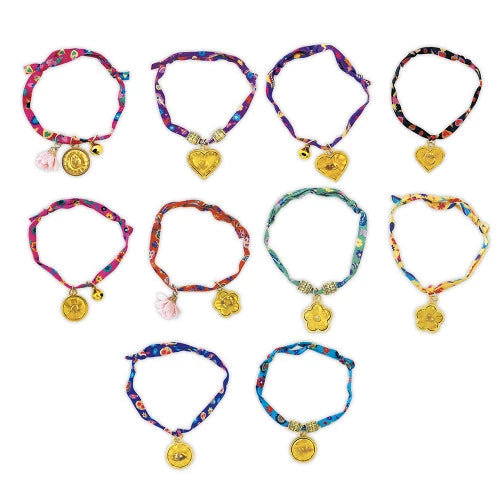 Kit Créatif - 10 Bracelets Rubans à Fleurs à Créer