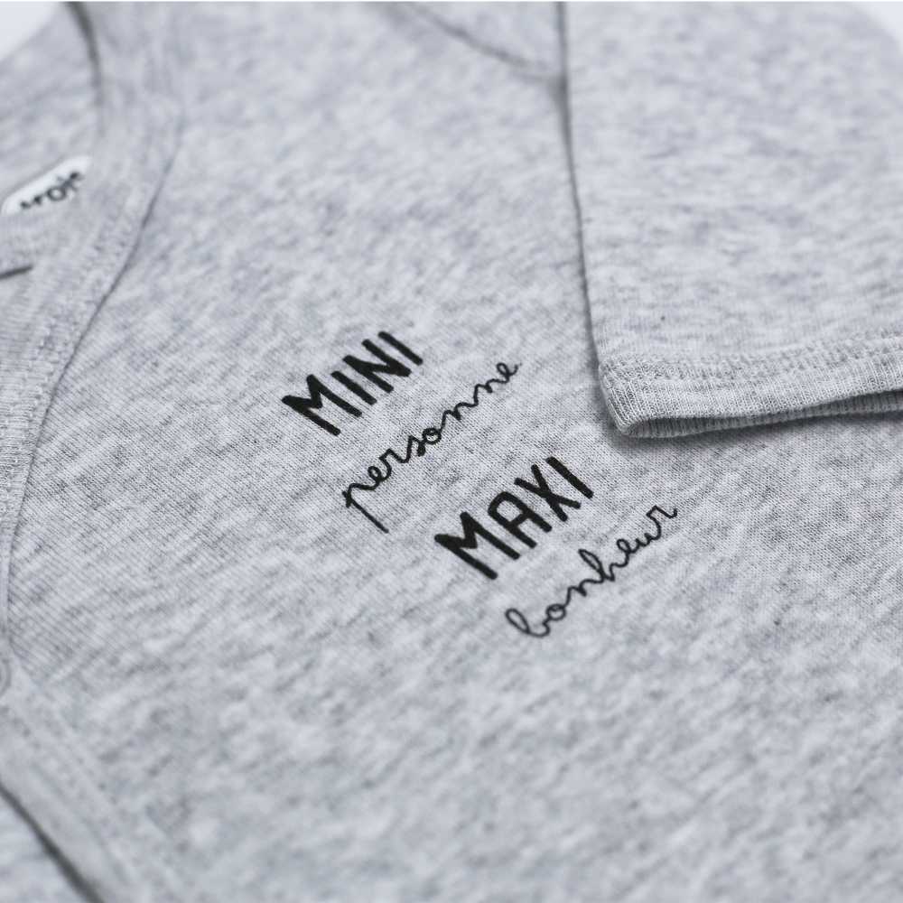 Lot de 2 body - bébé d'amour- gris/blanc