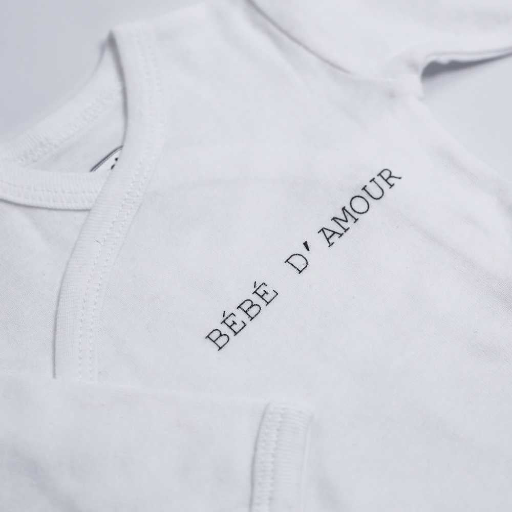 Lot de 2 body - bébé d'amour- gris/blanc