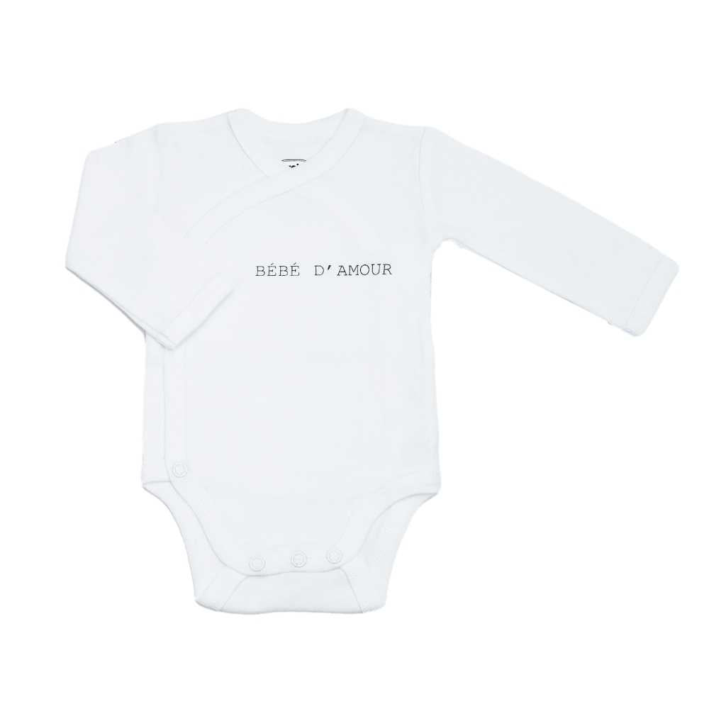 Lot de 2 body - bébé d'amour- gris/blanc
